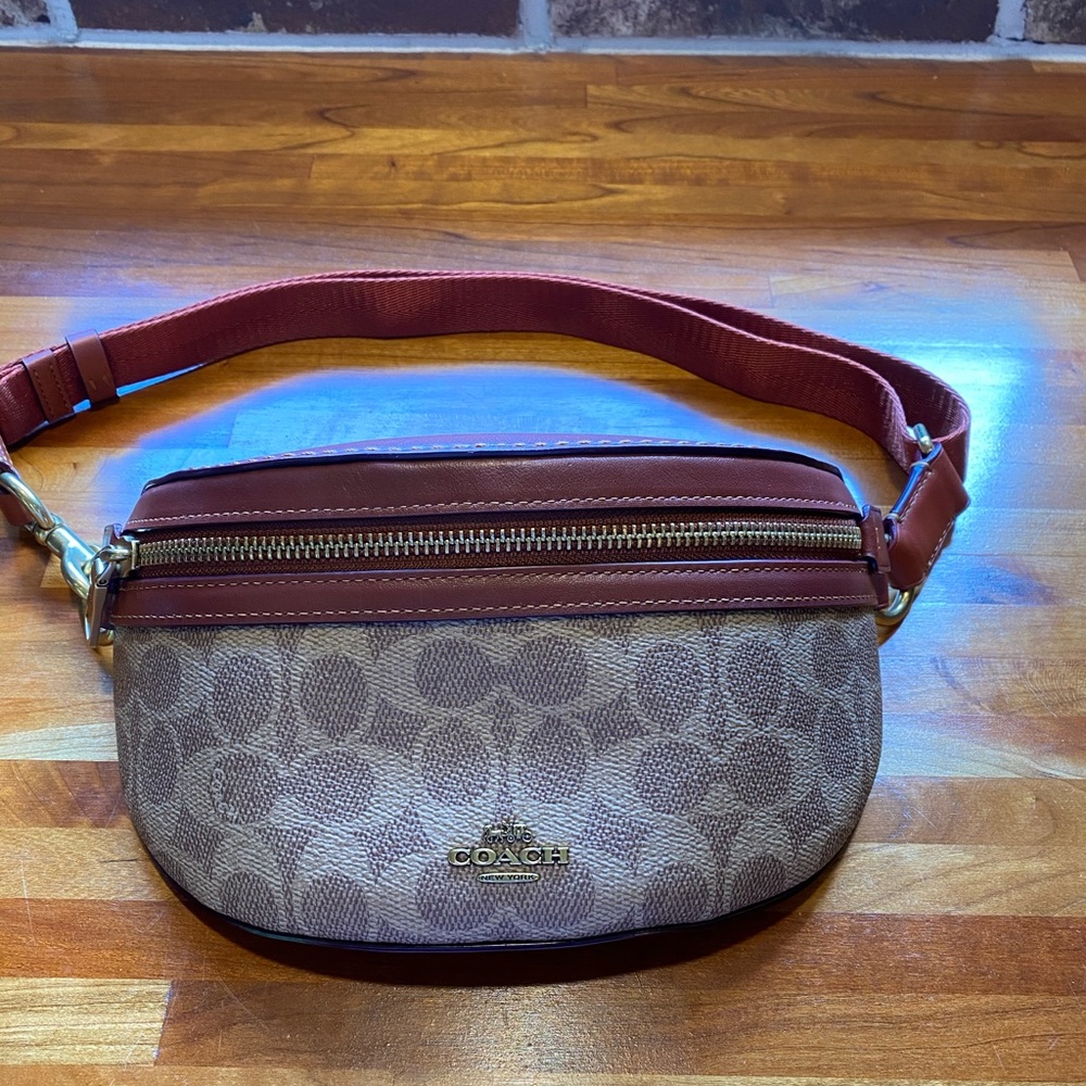 Coach Signature Canvas and Leather Belt Bag